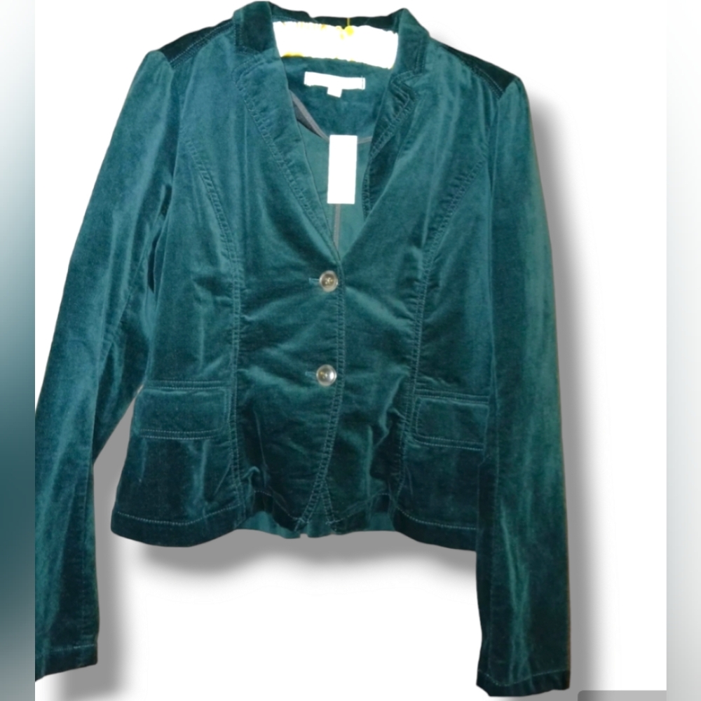 Ann Taylor Loft Vintage Women's Blazer in forest green. Two pockets. NWT size 8